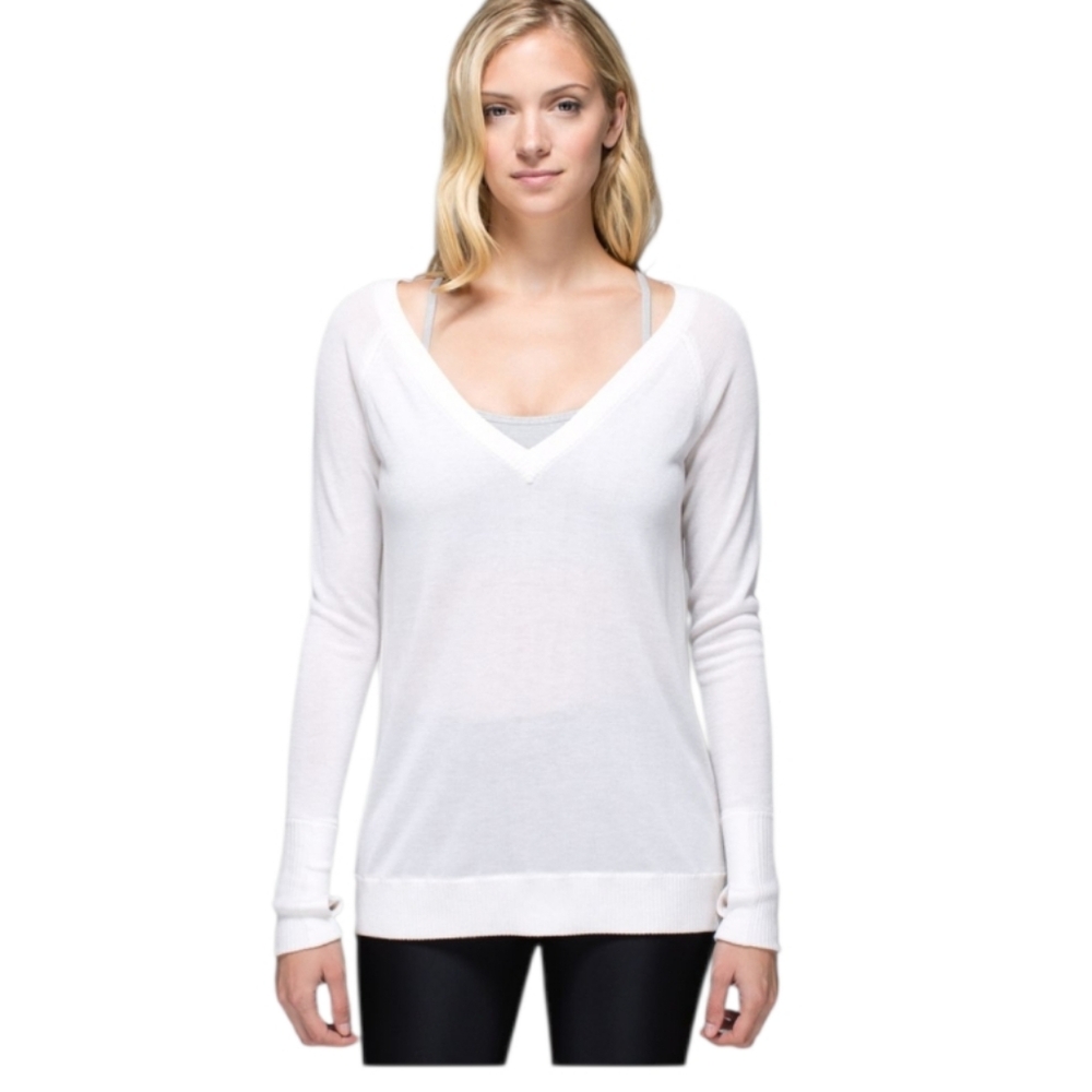 Lululemon Unity PulloverHeathered White /Ivory 4-6 - image 4